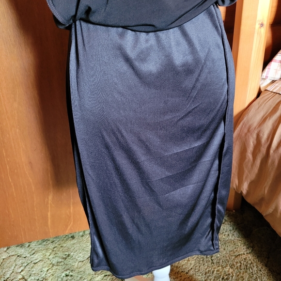 Jessica Howard Women's Dress 3/4 Sleeves Ruffled and Gathered Black Sz 12 - Picture 5 of 7